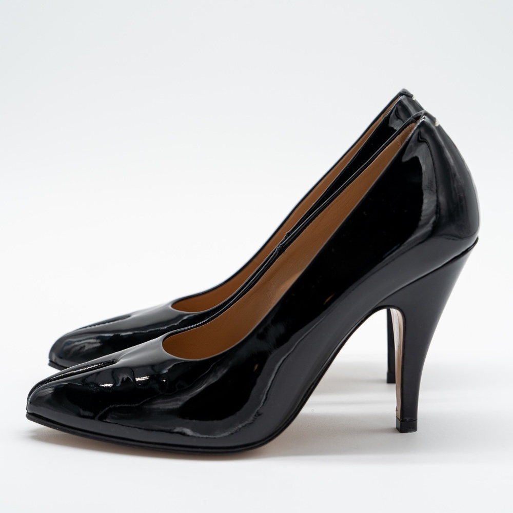 size 37 eu 7 US Maison Margiela Tabi Patent Leather Pumps Black Heels - Picture 4 of 12